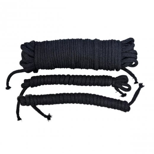 Lano na bondage BAD KITTY sada 3 ks black