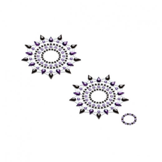 N�lepky GLORIA glittering jewelry black and purple 2 ks
