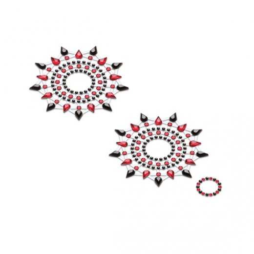 N�lepky GLORIA glittering jewelry black and red 2 ks