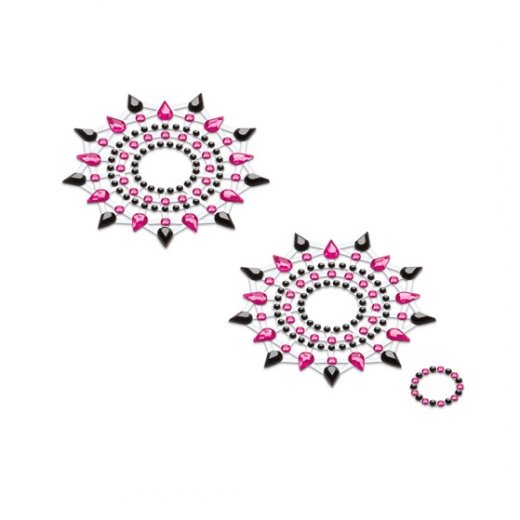 N�lepky GLORIA glittering jewelry black and pink 2 ks