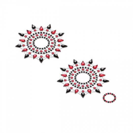 N�lepky GLORIA glittering jewelry black and red 2 ks
