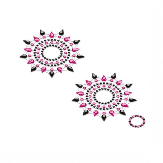 N�lepky GLORIA glittering jewelry black and pink 2 ks