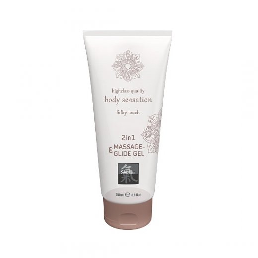 Mas�ny a lubrika�n� g�l 2v1 HOT Shiatsu Silky touch 200 ml