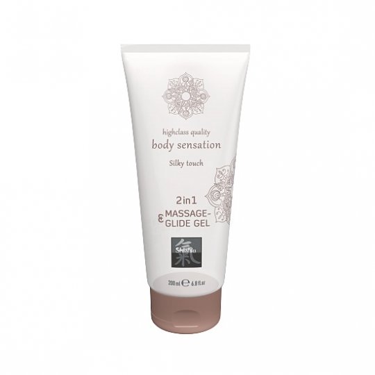 Mas�ny a lubrika�n� g�l 2v1 HOT Shiatsu Silky touch 200 ml
