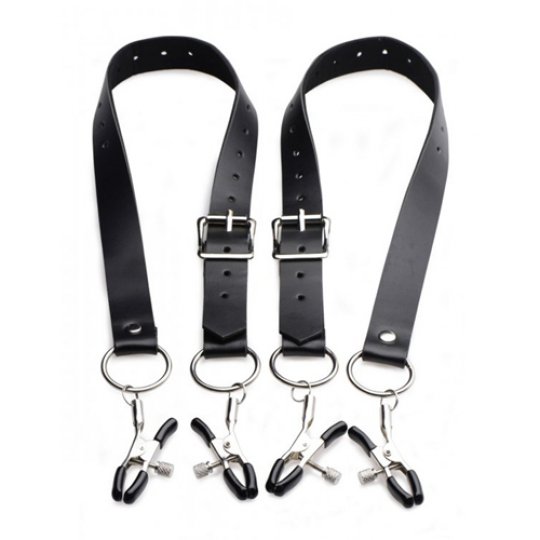 �tipce na klitoris Master Series Spread Labia Spreader Straps with Clamps