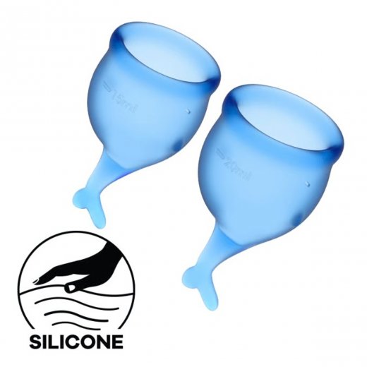 Men�trua�n� kal�ky SATISFYER FEEL SECURE MENSTRUAL CUP modr�