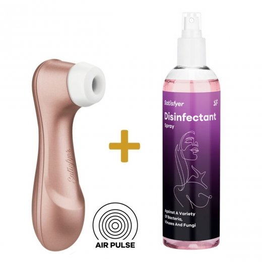 SET SATISFYER PRO 2 + WOMEN DISINFECTANT SPRAY 300 ml