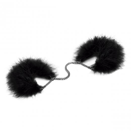 Put� na ruky BIJOUX INDISCRETS ZA ZA ZU FEATHER HANDCUFFS �ierne