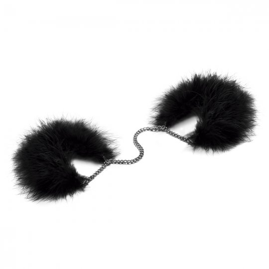 Put� na ruky BIJOUX INDISCRETS ZA ZA ZU FEATHER HANDCUFFS �ierne