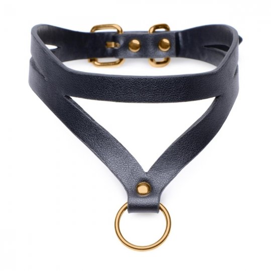 Obojok Master Series Bondage Baddie �ierny/zlat�