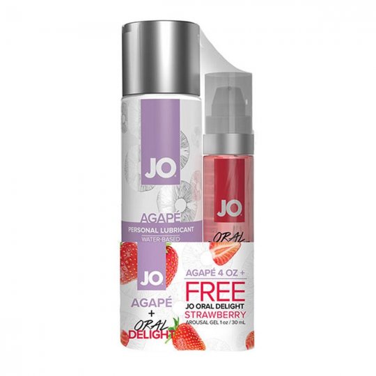Sada g�lov System JO AGAPE 120 ml & ORAL DELIGHT STRAWBERRY 30 ml