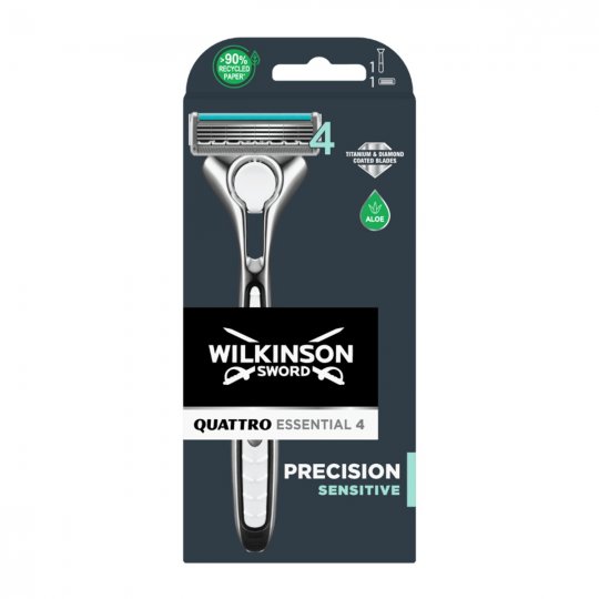 Holiaci stroj�ek WILKINSON Sword Quattro Titanium Sensitive + 1 ks hlavice