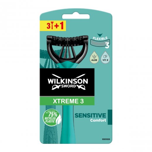 Holiaci stroj�ek WILKINSON Sword Xtreme 3 Sensitive Comfort p�nsky 3+1 ks