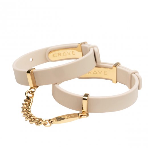 Put� na ruky CRAVE - ID CUFFS BEIGE/18KT GOLD PLATED