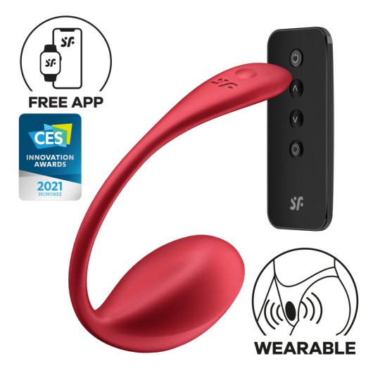 Vibra�n� vaj��ko SATISFYER Shiny Petal Connect App �erven�