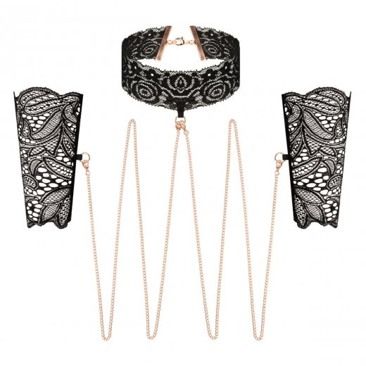 Sada Rosy Gold Lace Cuffs and Collar �ierna
