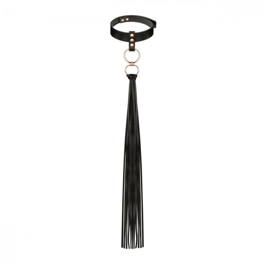 Obojok so strapcami Rosy Gold Collar with Flogger �ierny