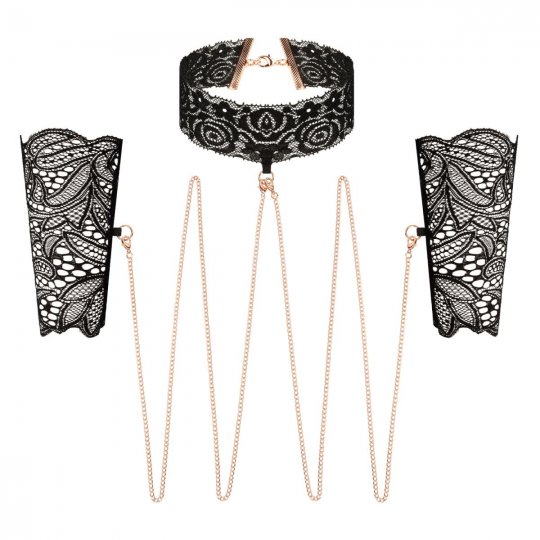 Sada Rosy Gold Lace Cuffs and Collar �ierna