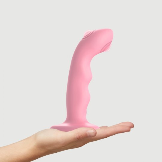 Dildo vibra�n� Strap-on-me Tapping Wave ru�ov� M